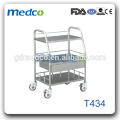 Equipamiento para hospitales Bandeja de acero inoxidable Trolley quirúrgico T434